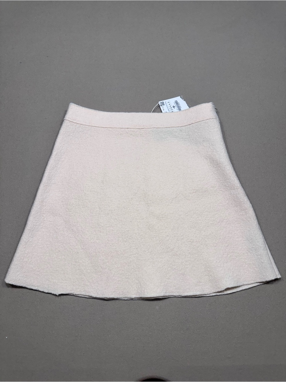 Zara Knit Cream Wool A-Line Mini Skirt